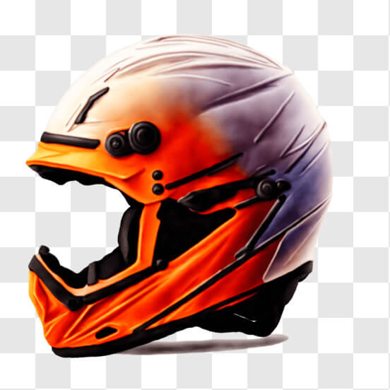 Download Stylish Motorcycle Helmet in White, Red, and Blue Colors PNG
