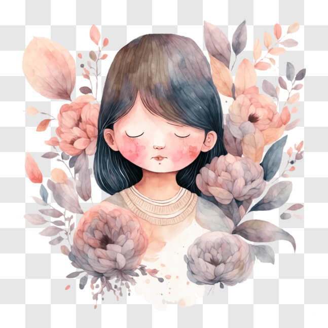 Download Calm and Peaceful Illustration of a Girl with Pearls and ...