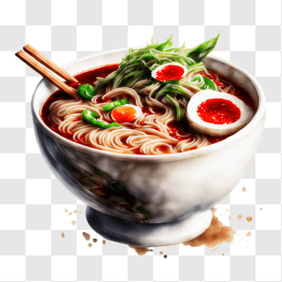 Descarga Delicioso cuenco de fideos ramen con varios ingredientes PNG En  Línea - Creative Fabrica