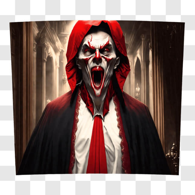 Download Creepy Man in Red Hooded Robes for Halloween PNG Online ...