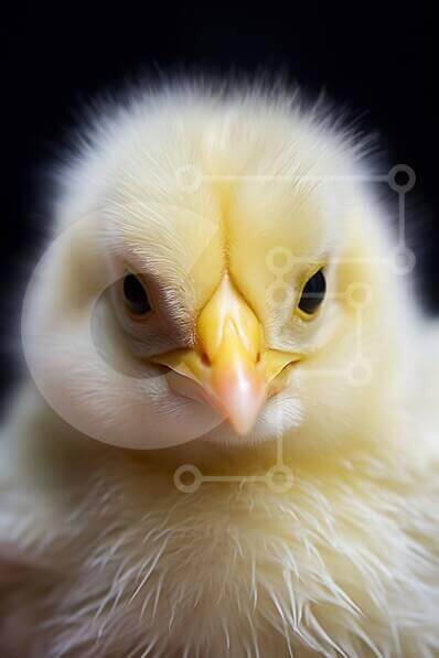 Curious Yellow Chicken Close-Up stock photo | Creative Fabrica