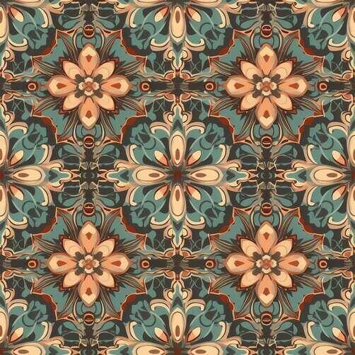 Blue, Brown, and Beige Abstract Floral Pattern Blue, Brown, and Beige Abstract Floral Pattern thumbnail