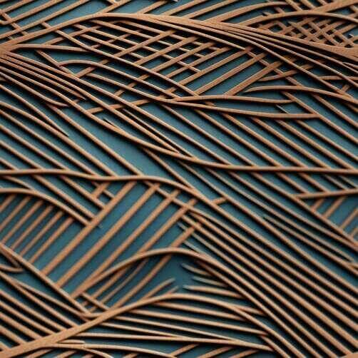 Wooden Wall Art with Lines and Curves on Blue Background Wooden Wall Art with Lines and Curves on Blue Background thumbnail