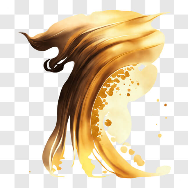 Download Colorful Illustration of Woman with Flowing Hair PNG Online ...