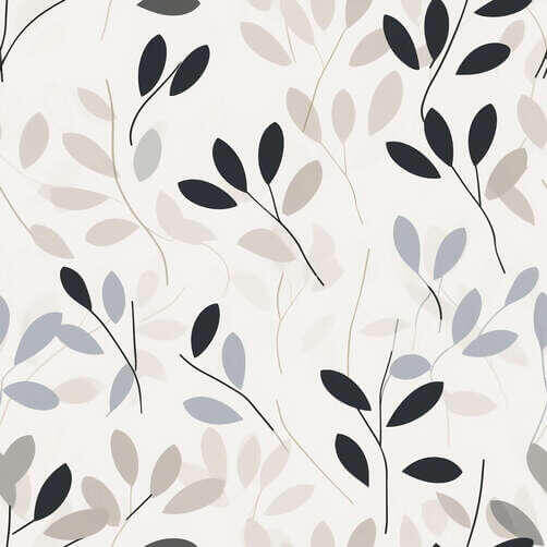 Seamless Leaf Pattern in Black, Gray, and Beige Seamless Leaf Pattern in Black, Gray, and Beige thumbnail