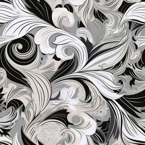 Black and White Floral Swirl Pattern Black and White Floral Swirl Pattern thumbnail