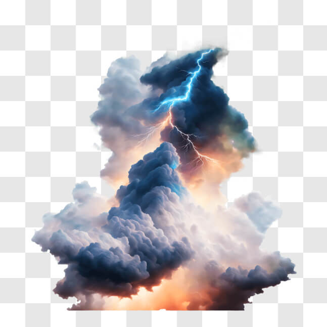 Download Dramatic Stormy Sky with Lightning Bolt PNGs Online - Creative ...