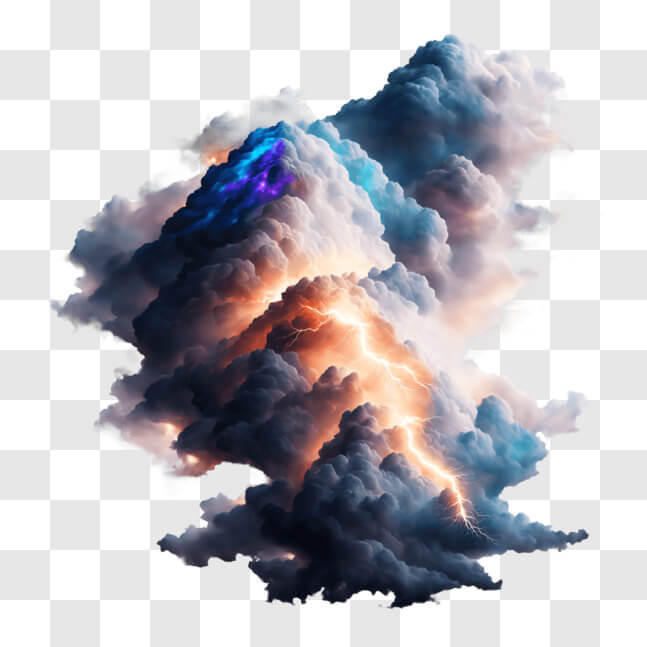 Download Vivid Storm Cloud with Lightning Bolt PNGs Online - Creative ...
