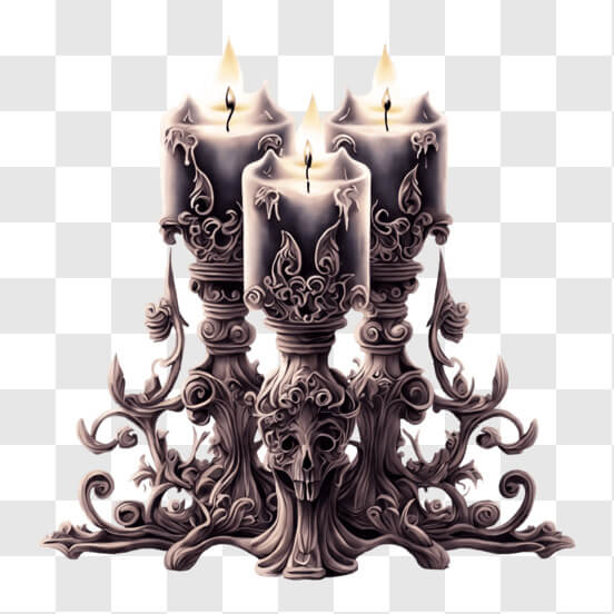 Watercolor hand drawn gothic candle holder 21381150 PNG