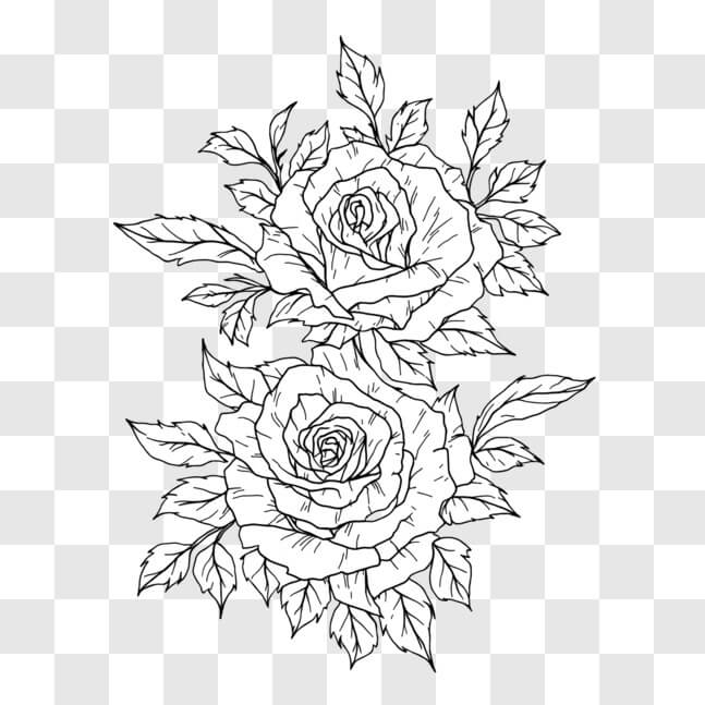 Download Minimalist Black and White Rose Design for Graphic Projects ...