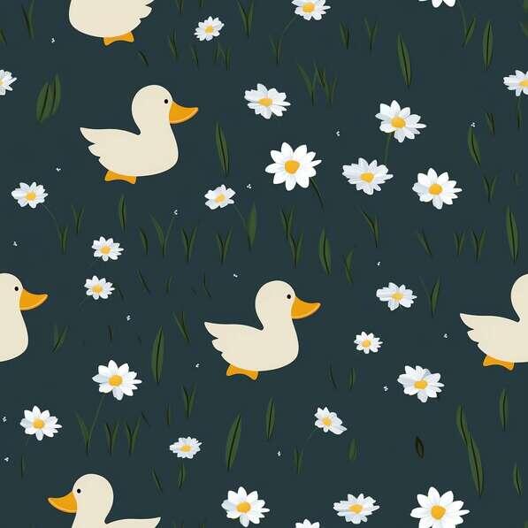 Pattern Daisy Duck Download Seamless Duck and Daisy Pattern in Grass Patterns Online ...