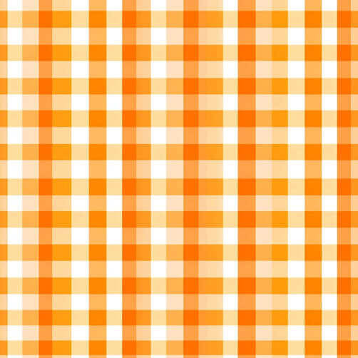 Orange and White Gingham Checkered Tablecloth with Floral Pattern Orange and White Gingham Checkered Tablecloth with Floral Pattern thumbnail