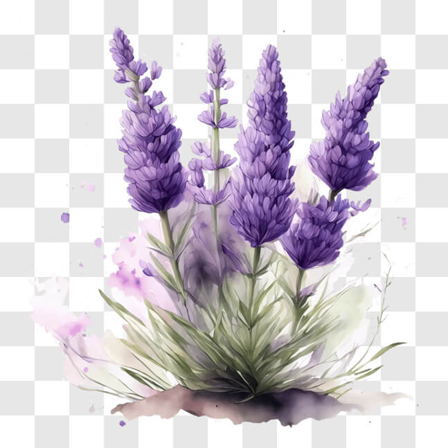 Download Lavender Flowers Watercolor Painting for Home Decor and ...