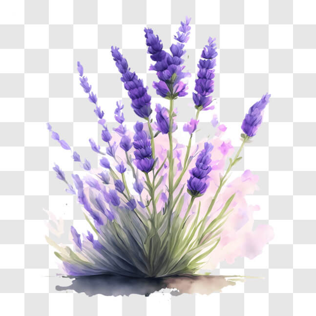 Download Beautiful Lavender Flowers Bouquet in Artistic Watercolor ...