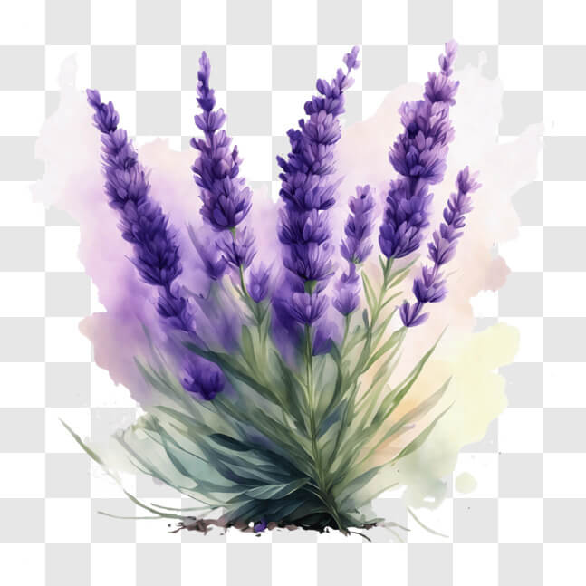 Download Watercolor Painting of Lavender Flowers for Medicinal Use PNG ...