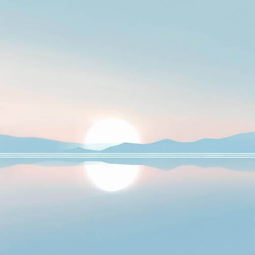 Sonnenaufgang über dem Wasser mit Bergen im Hintergrund Hintergründe thumbnail