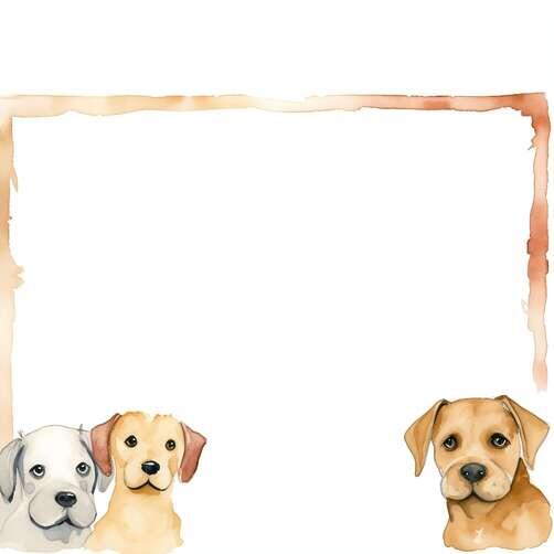 Download Four Dogs Sitting in Front of a Watercolor Frame Backgrounds ...