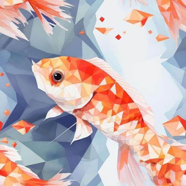 Download Abstract Painting of Orange Fish Swimming in Water Patterns ...