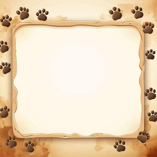 Download Watercolor Paw Print Frame on White Background Backgrounds ...