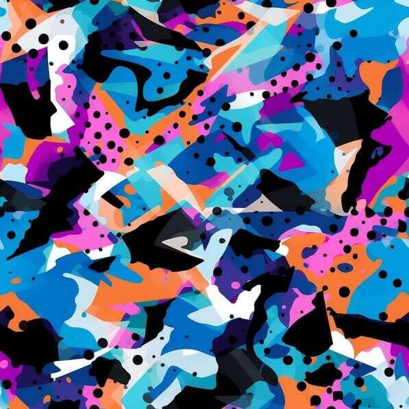 Download Colorful Abstract Pattern with Blue, Orange, Yellow, and Black ...