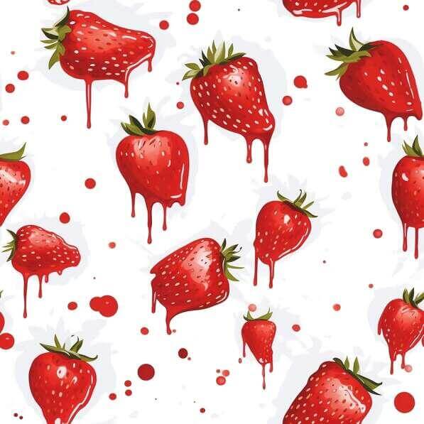 Download Seamless pattern of red strawberries with blood dripping ...