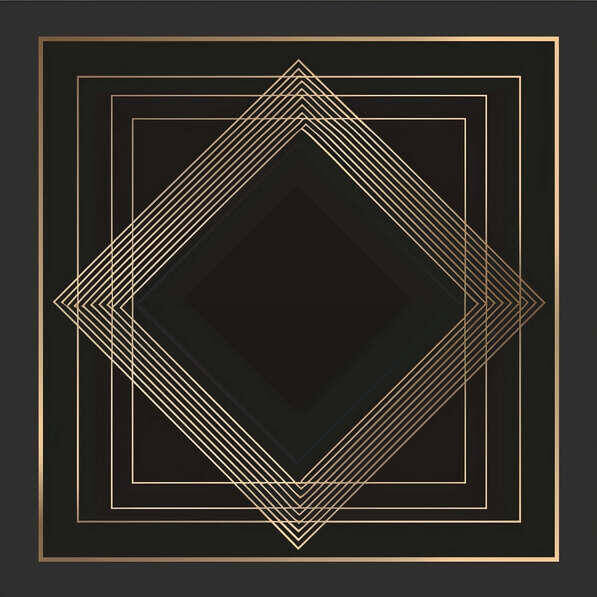 Download Abstract Art Deco Style Black Square Frame with Gold Lines ...