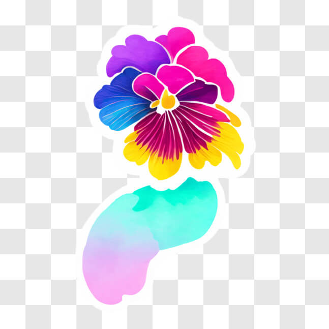 Download Colorful Flower Sticker for Beauty and Support PNGs Online ...