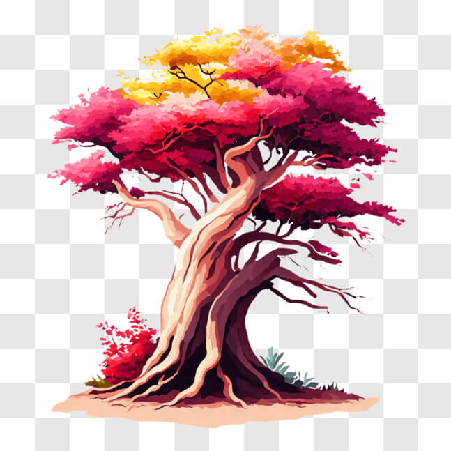 Download Vibrant Tree in Nature PNG Online - Creative Fabrica