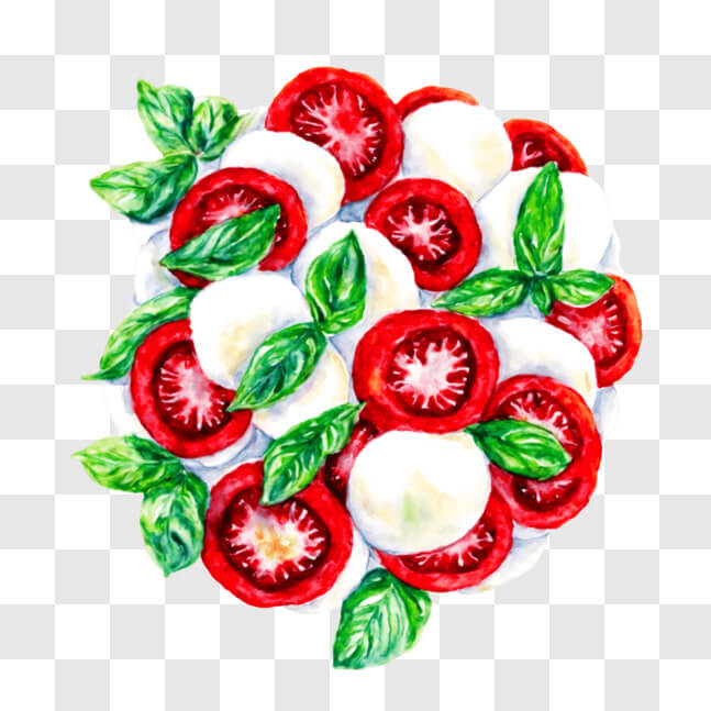 Download Vibrant Watercolor Illustration of Caprese Salad Ingredients ...