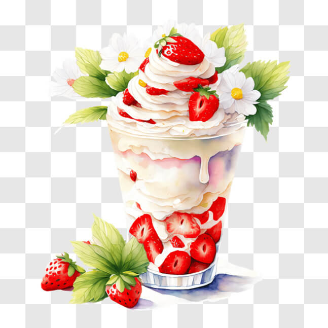 Download Refreshing Strawberry Ice Cream Dessert with Fresh Ingredients ...