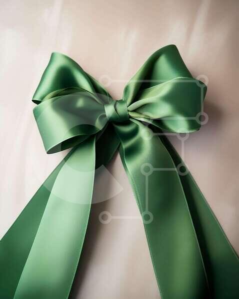 Elegant Green Satin Bow for Gifts and Special Occasions stock photo ...