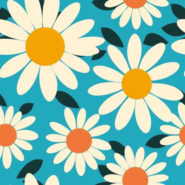 Download White and Orange Daisy Flower Pattern for Home Decor Patterns ...