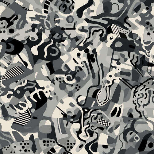 Abstract Black and White Pattern with Various Shapes Abstract Black and White Pattern with Various Shapes thumbnail