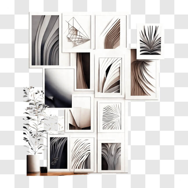 Download Abstract Art Display in Contemporary Living Room PNGs Online ...