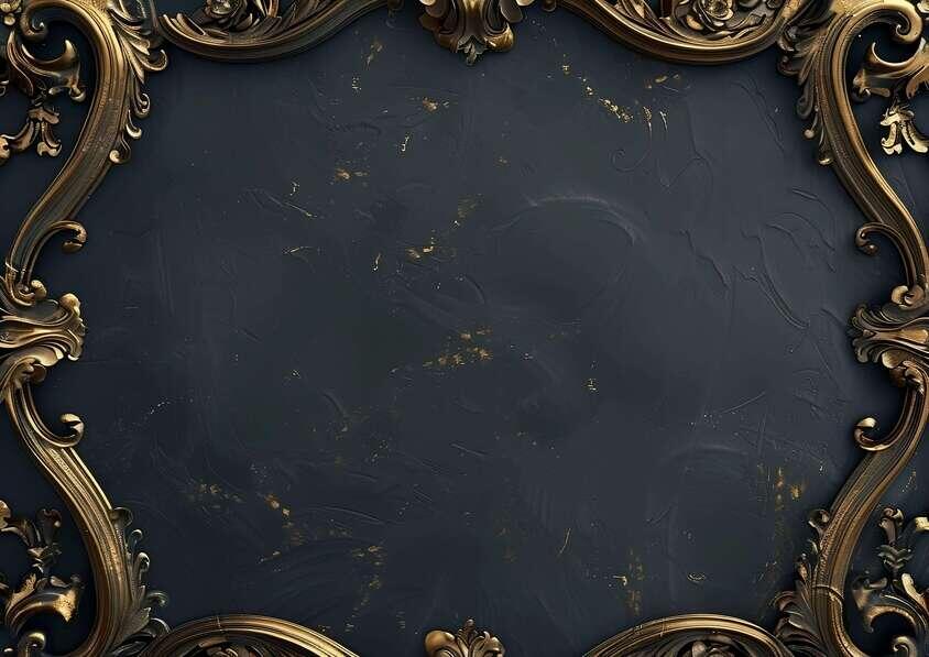 Download Ornate Gold Frame on Black Background Backgrounds Online ...