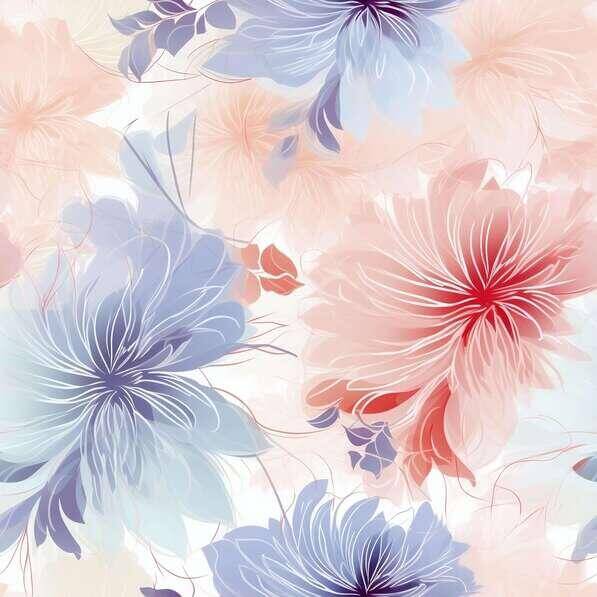 Télécharger Motif floral sans soudure avec des fleurs roses, bleues et ...