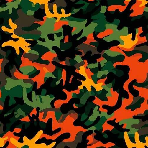 Camouflage Pattern in Orange, Green, and Yellow Camouflage Pattern in Orange, Green, and Yellow thumbnail