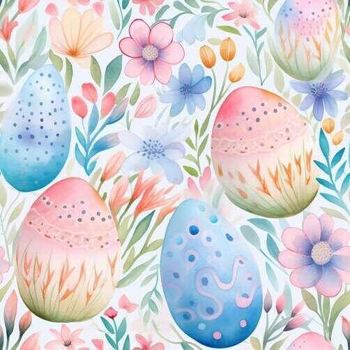 Download Colorful Easter Eggs and Flowers Seamless Pattern Patterns ...