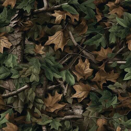 Camouflage Pattern with Leaves, Branches, and Logs Camouflage Pattern with Leaves, Branches, and Logs thumbnail