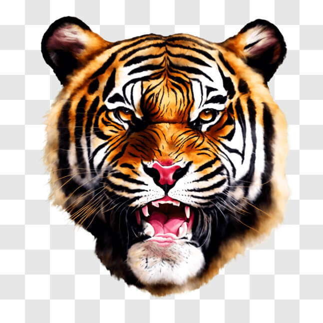 Download Powerful Tiger Illustration PNG Online - Creative Fabrica