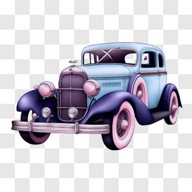 Baixe Fundo de Carro Vintage Azul e Rosa PNGs - Creative Fabrica