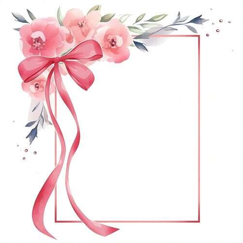 Flower And Ribbon Frame Download Floral Frame with Pink Flowers and Green Leaves Backgrounds ...