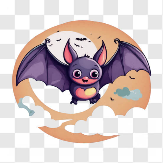 Download Cartoon Bat Flying in the Sky with Clouds Cartoons Online ...