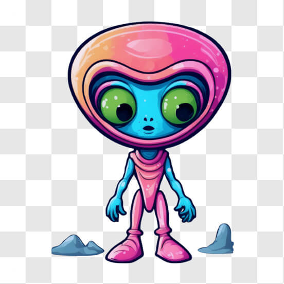 Download Alien in Purple Hooded Robe Standing with Hands on Hips ...