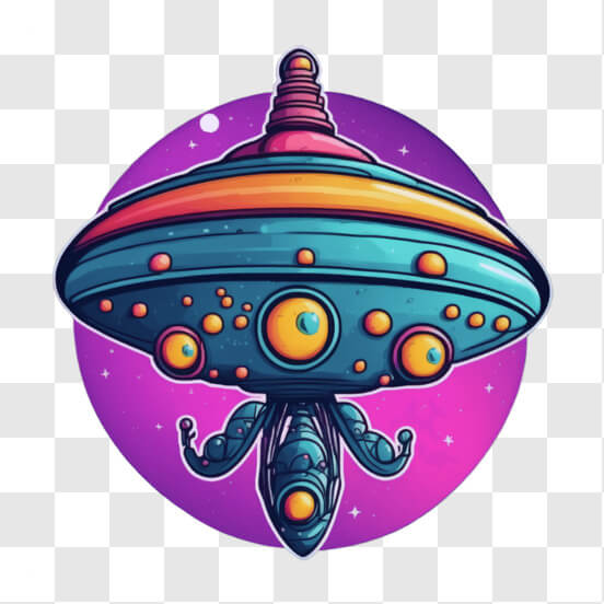 Colorful Alien Spaceship
