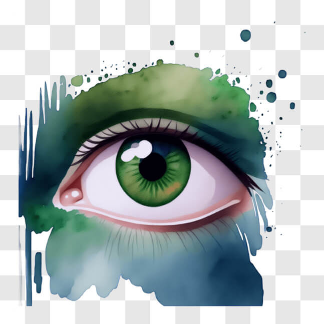 Download Captivating Abstract Eye with Green Eyes and Paint Splash PNG ...