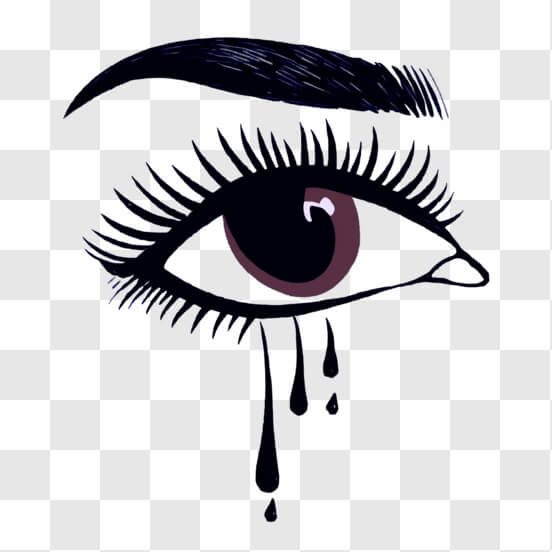 Eye Crying Tattoo PNG Transparent SVG Vector
