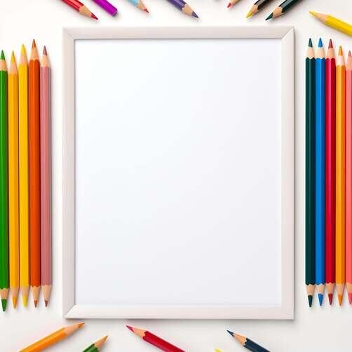 Colorful Pencils and Frame for Artwork Patterns Colorful Pencils and Frame for Artwork Patterns thumbnail
