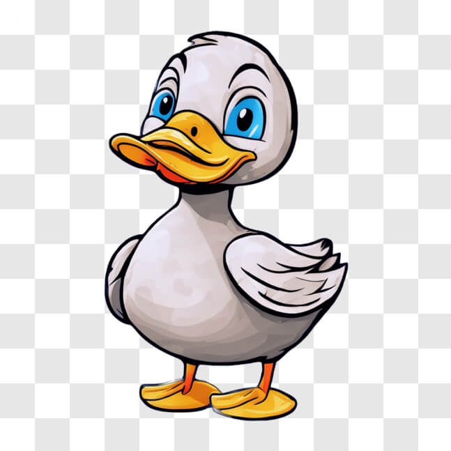 Java Cartoon Duck Download Funny White Duck with Blue Eyes Cartoons Online - Creative Fabrica