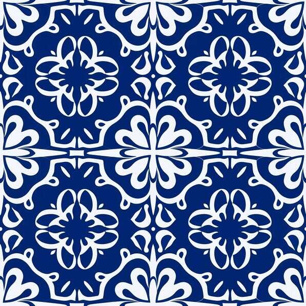 Download Blue and White Floral Tiled Pattern Patterns Online - Creative ...
